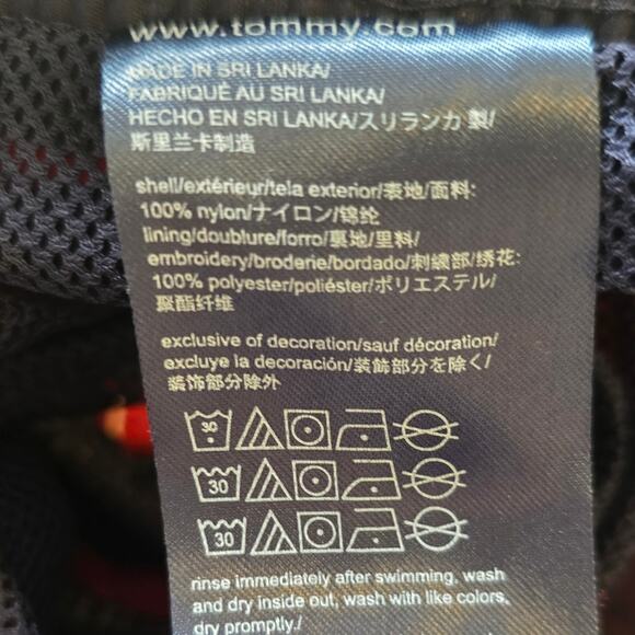 W Tommy Hilfiger Men USA Flag Patriotic Swim Trunks Shorts Size L Red White Blue - Picture 10 of 11